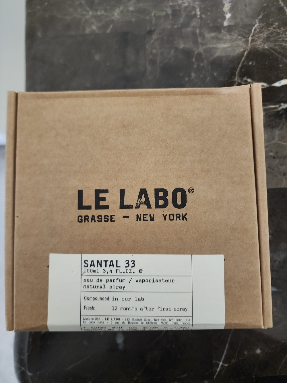 Le Labo Kraft Box with Black Logo - Brown Santal 33 100 ML